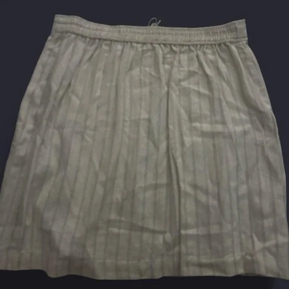 Max Studio Linen Cream with black Stripes A-Line Skirt - Picture 4 of 5